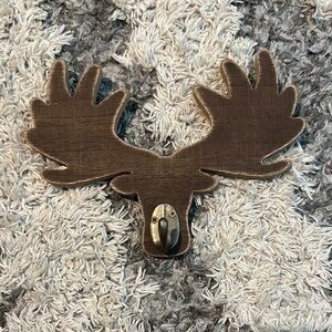 Rustic Brown Moose Wall Hook